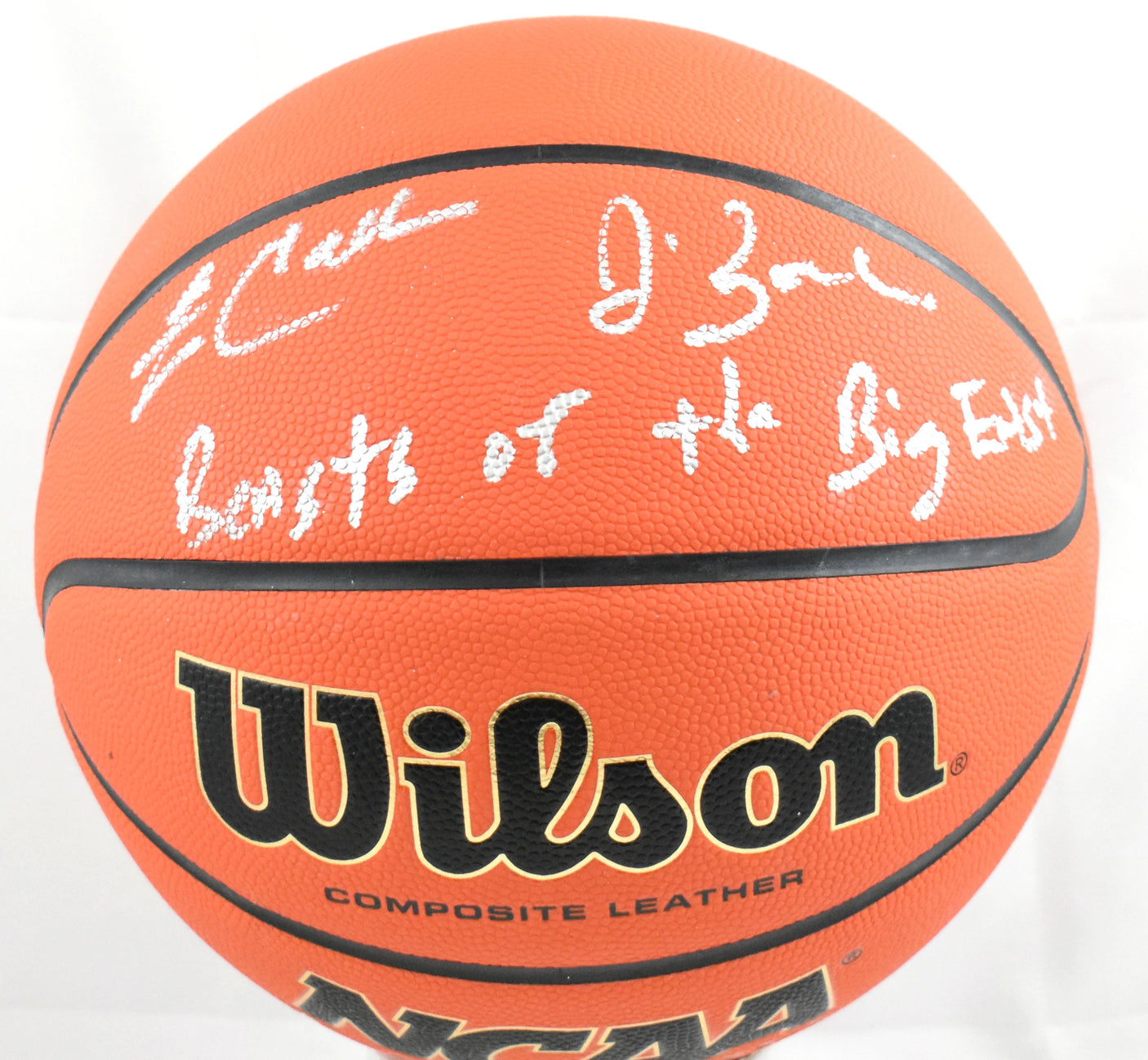 Jim Calhoun Jim Boeheim Autographed NCAA Wilson Basketball - Beckett W Hologram