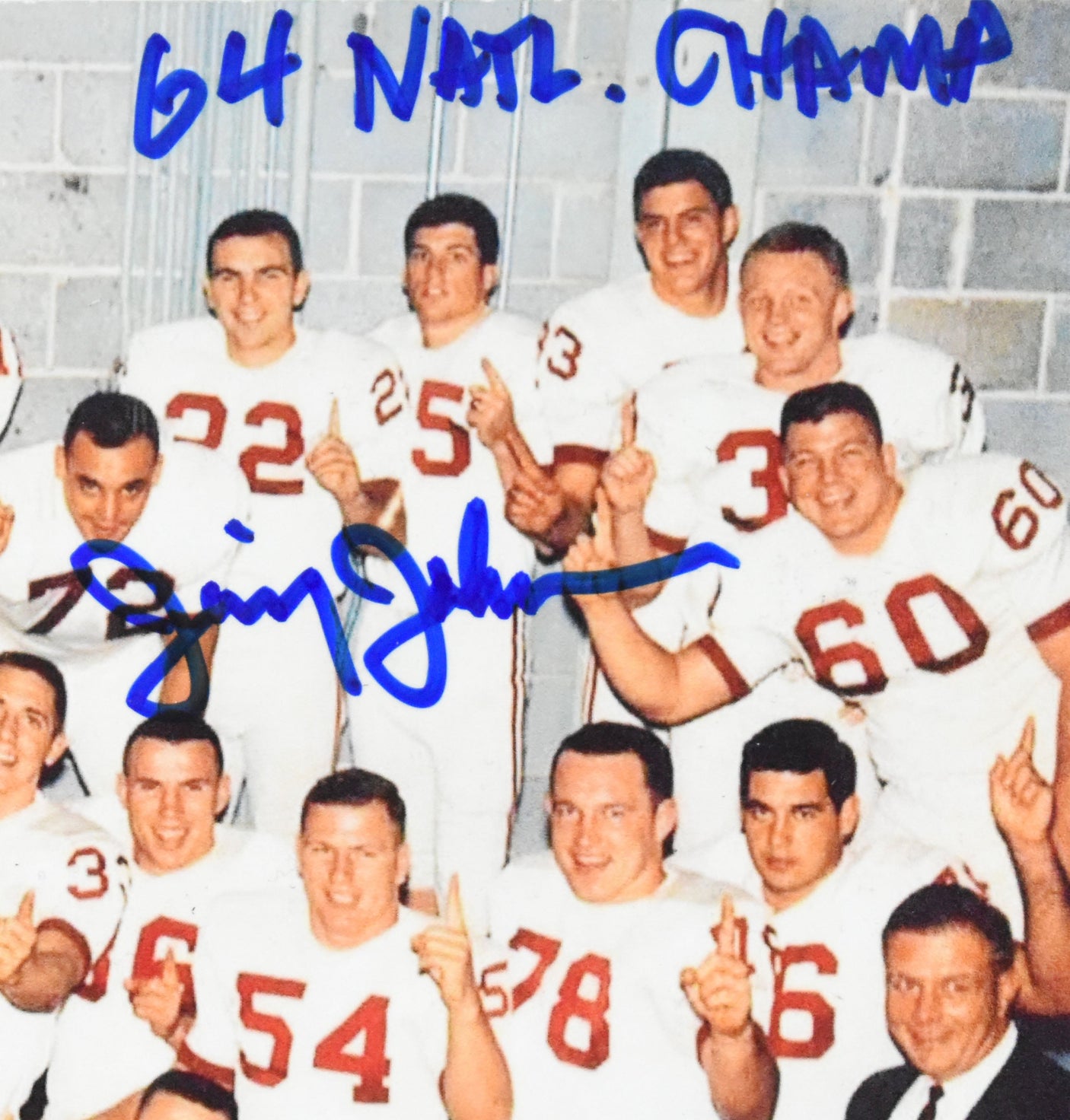 Jimmy Johnson Autographed Arkansas 8x10 Photo 64 Natl Champ - Beckett Hologram