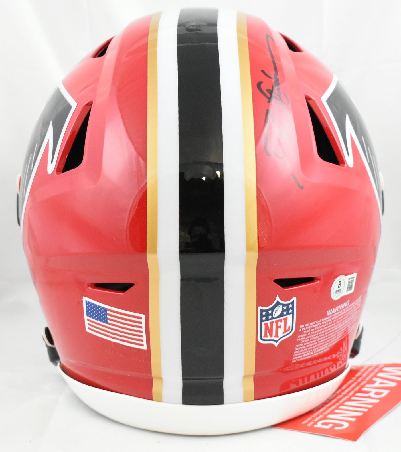 Deion Sanders Autographed Falcons 66-69 F/S Speed Flex Helmet - Beckett W Holo