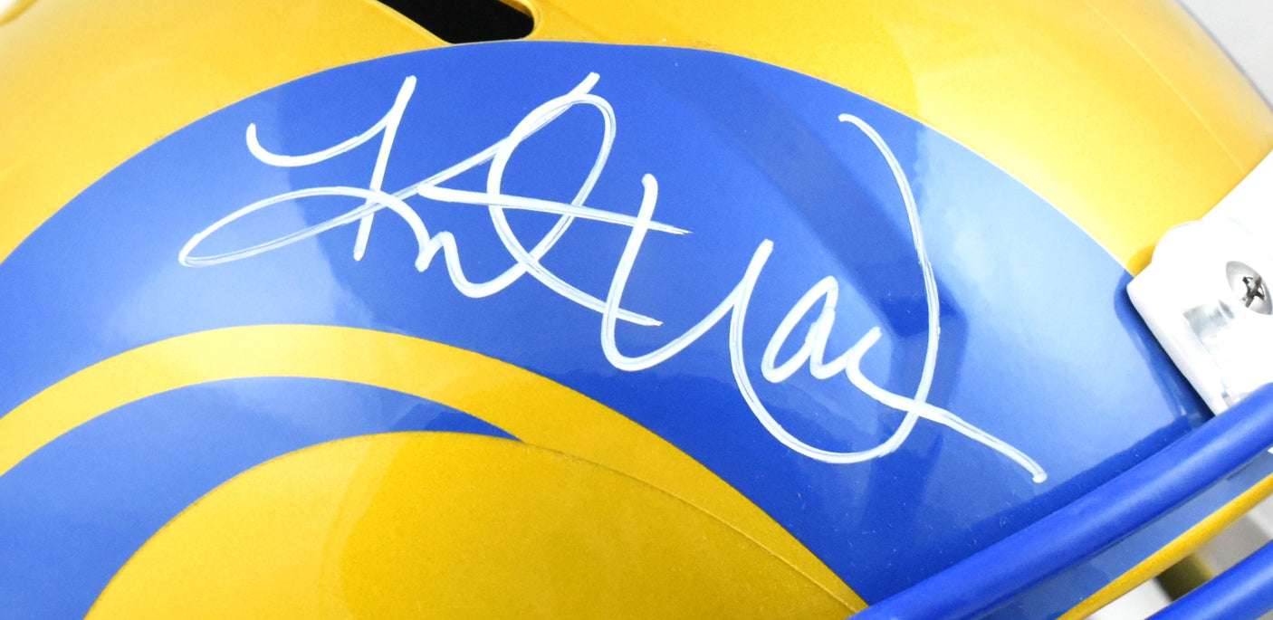 Kurt Warner Autographed Rams F/S Flash Speed Helmet - Beckett W Hologram *White