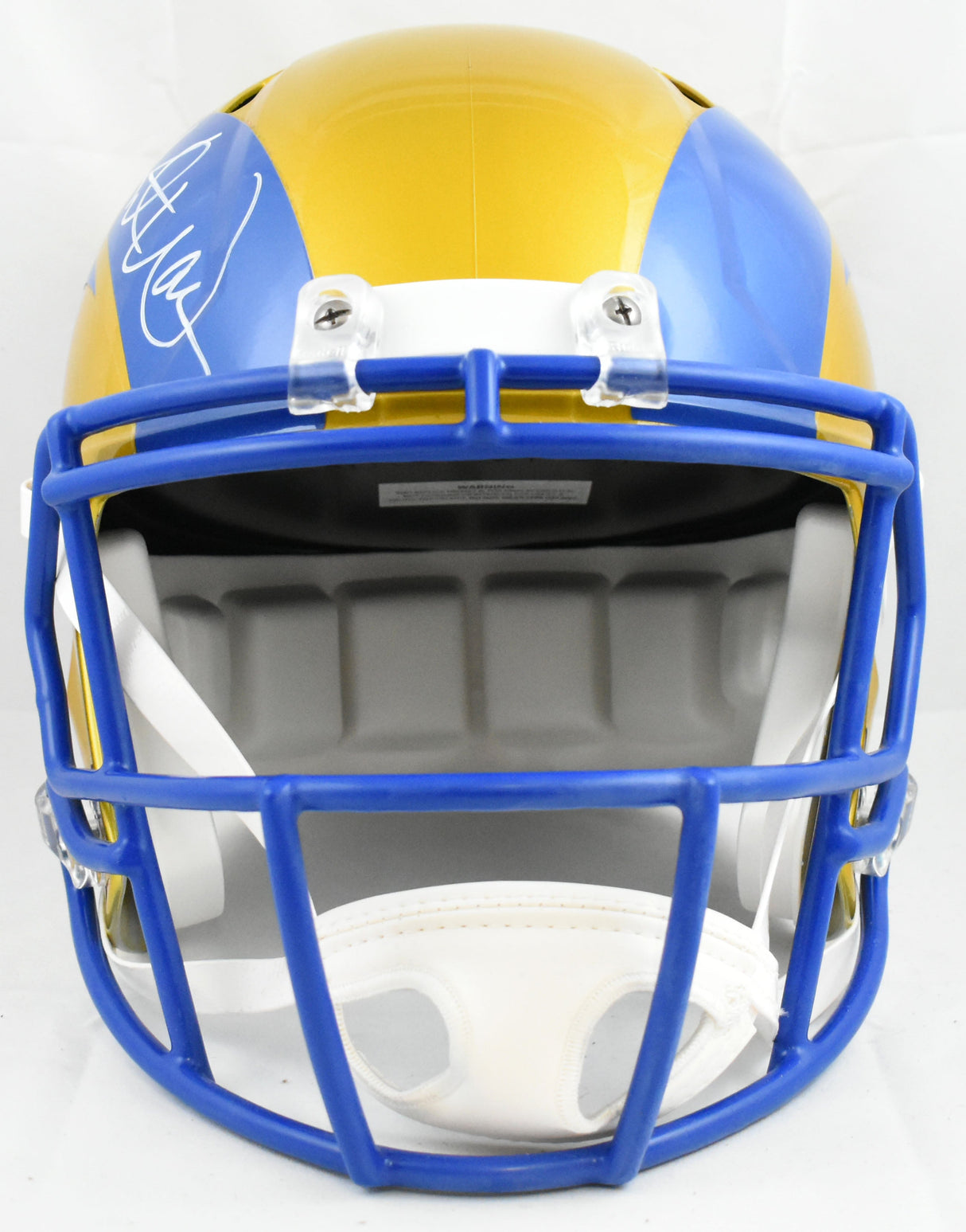 Kurt Warner Autographed Rams F/S Flash Speed Helmet - Beckett W Hologram *White