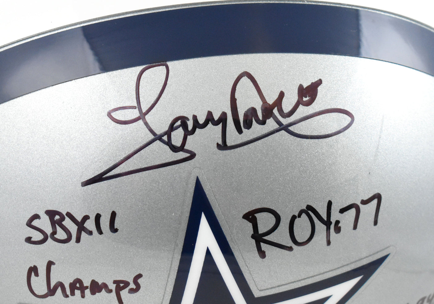 Tony Dorsett Autographed Dallas Cowboys F/S Helmet 5 Stats - JSA W *Black