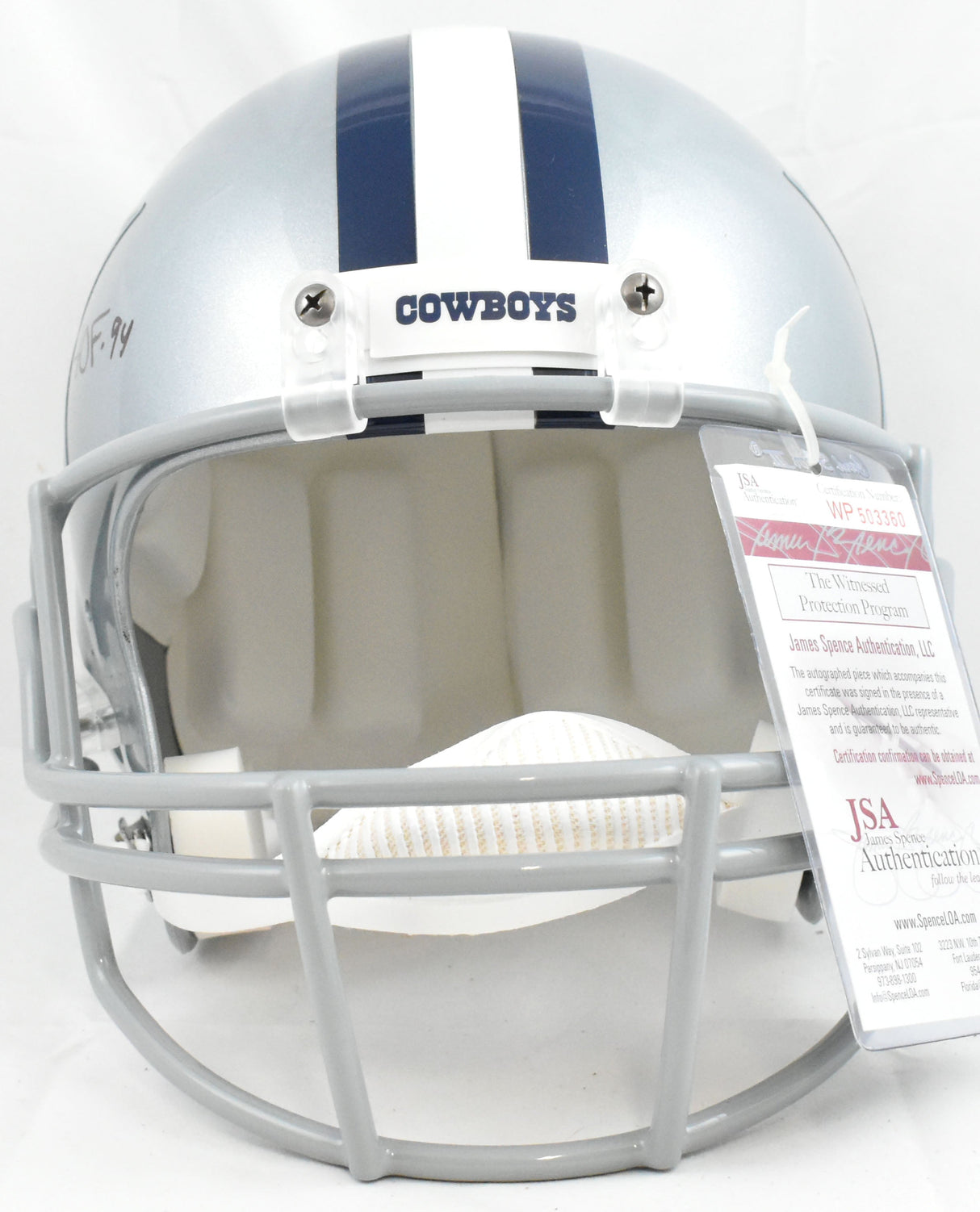 Tony Dorsett Autographed Dallas Cowboys F/S Helmet 5 Stats - JSA W *Black