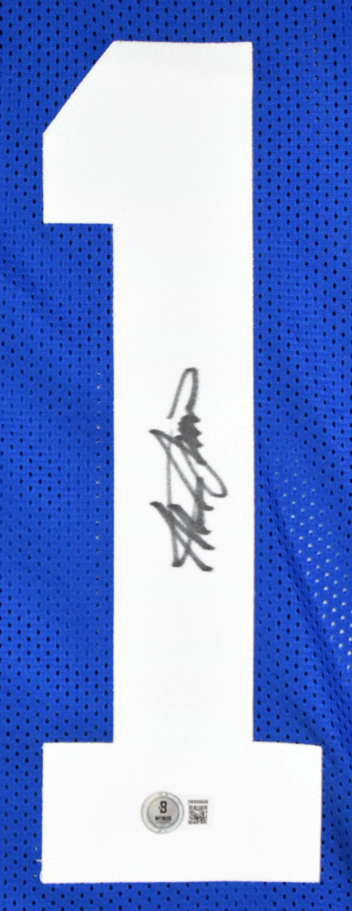 Steve Spurrier Autographed Blue College Style Jersey- Beckett W Hologram *Black