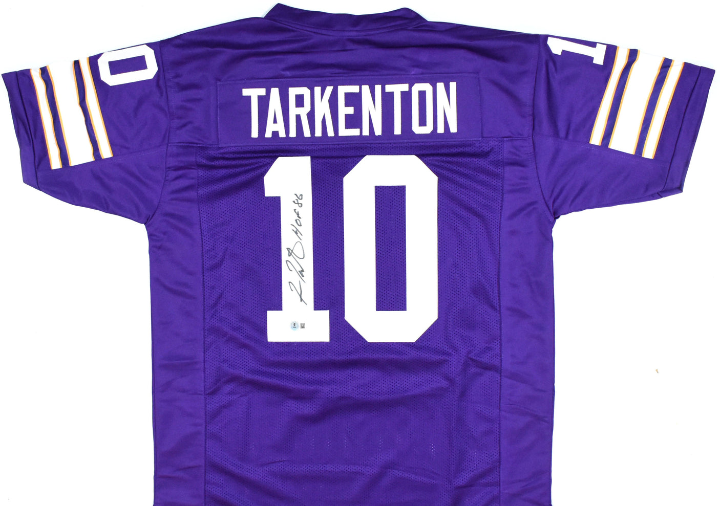 Fran Tarkenton Autographed Purple Pro Style Jersey HOF - Beckett W Hologram