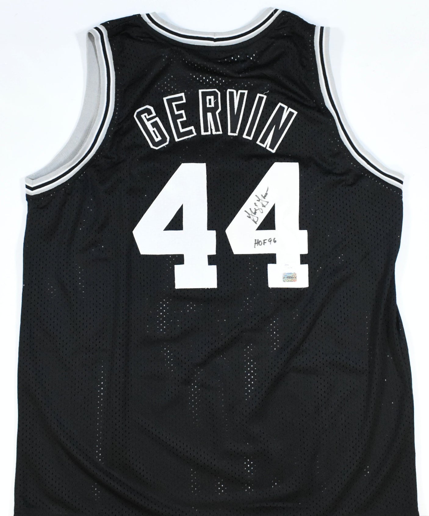 George Gervin Autographed Black Pro Style Jersey w/ Black Name HOF - JSA *Black