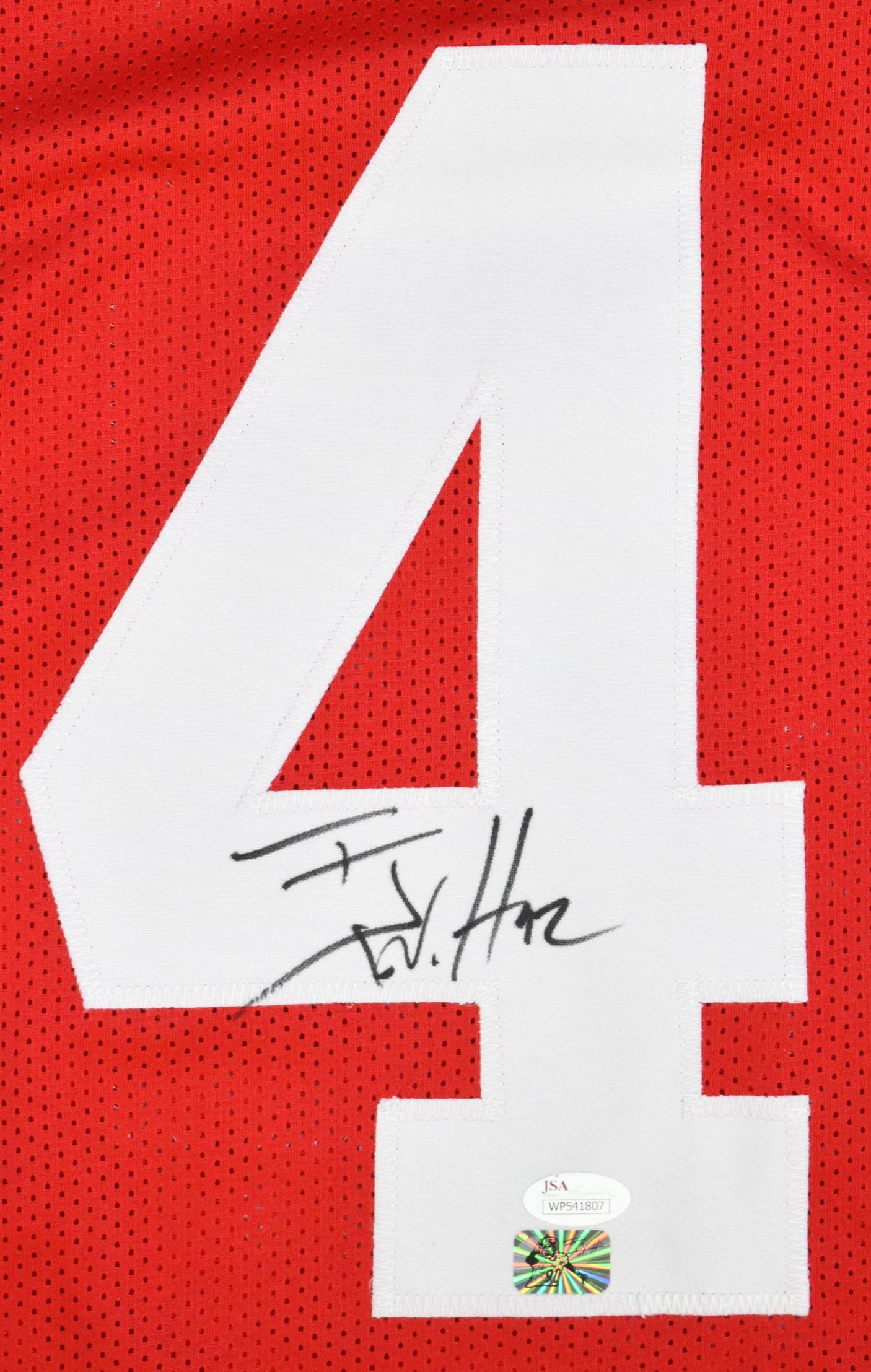 TJ Watt Autographed Red College Style Jersey - JSA W *Black