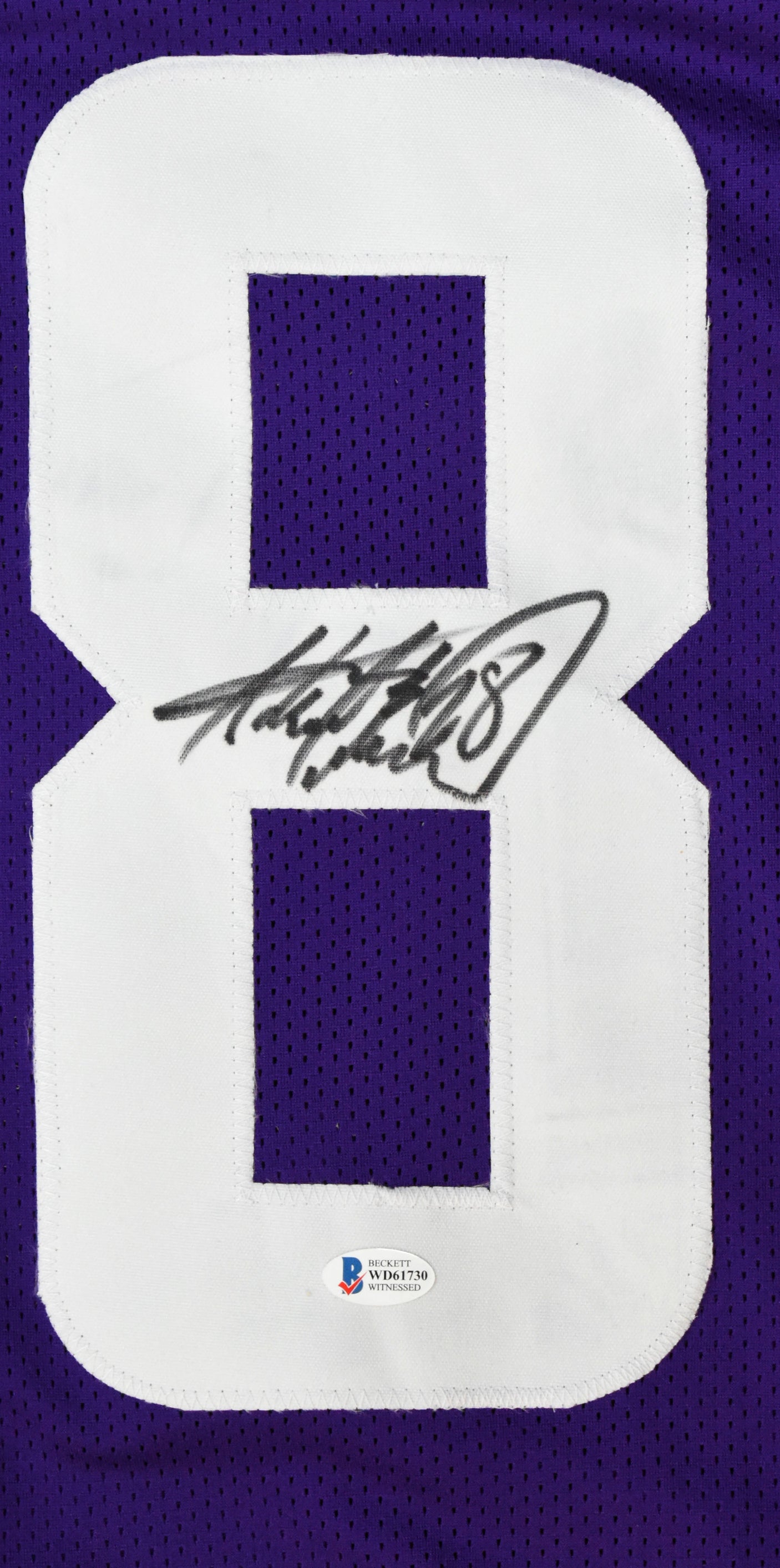 Adrian Peterson Autographed Purple Pro Style Jersey - Beckett W *Black