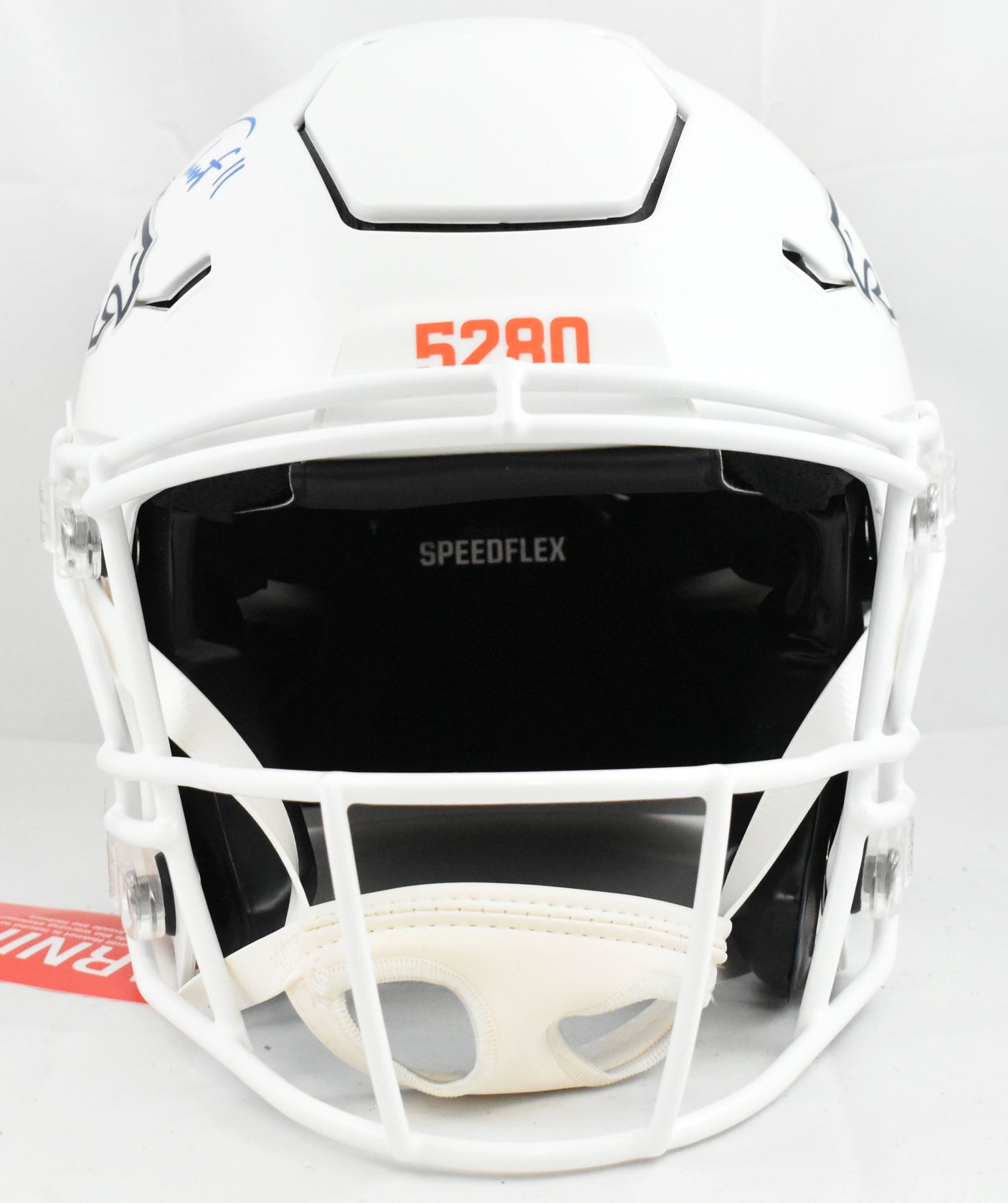 Troy Franklin Signed Denver Broncos F/S ALT 24 Speed Flex Helmet- Beckett W Holo