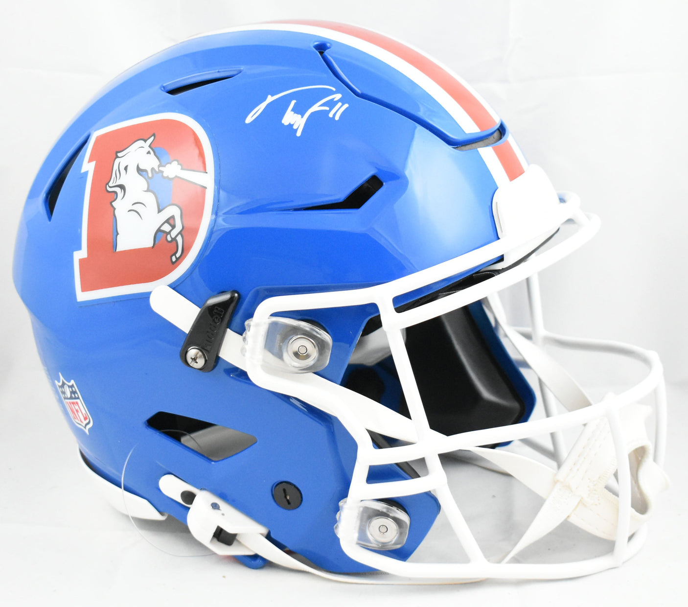 Troy Franklin Signed Denver Broncos F/S 75-96 SpeedFlex Helmet - Beckett W Holo