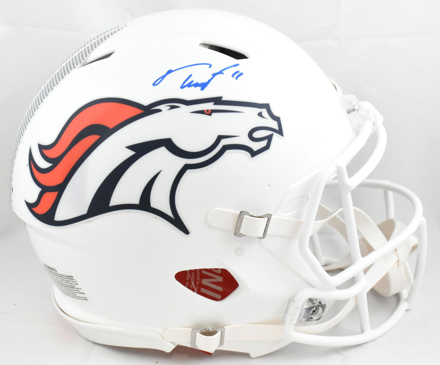 Troy Franklin Signed Broncos F/S Alt 24 Speed Authentic Helmet - Beckett W Holo