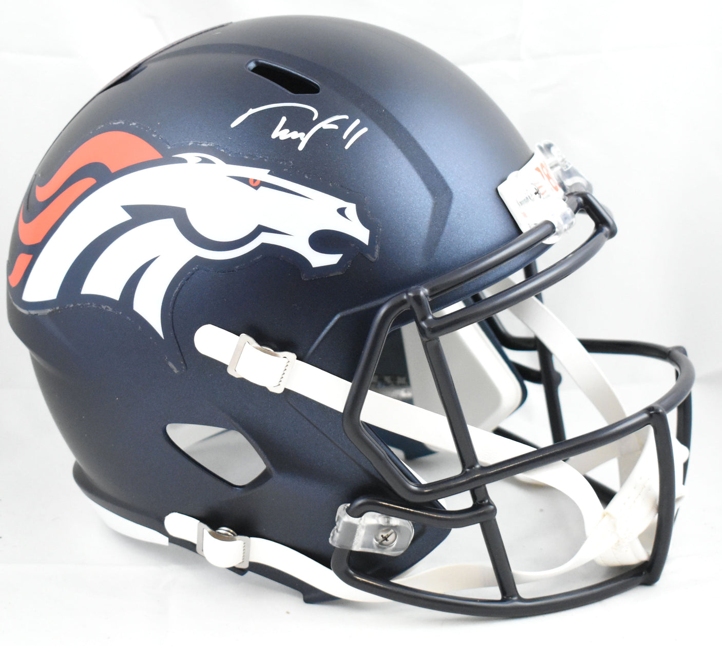 Troy Franklin Autographed Denver Broncos F/S Helmet - Beckett W Hologram *White