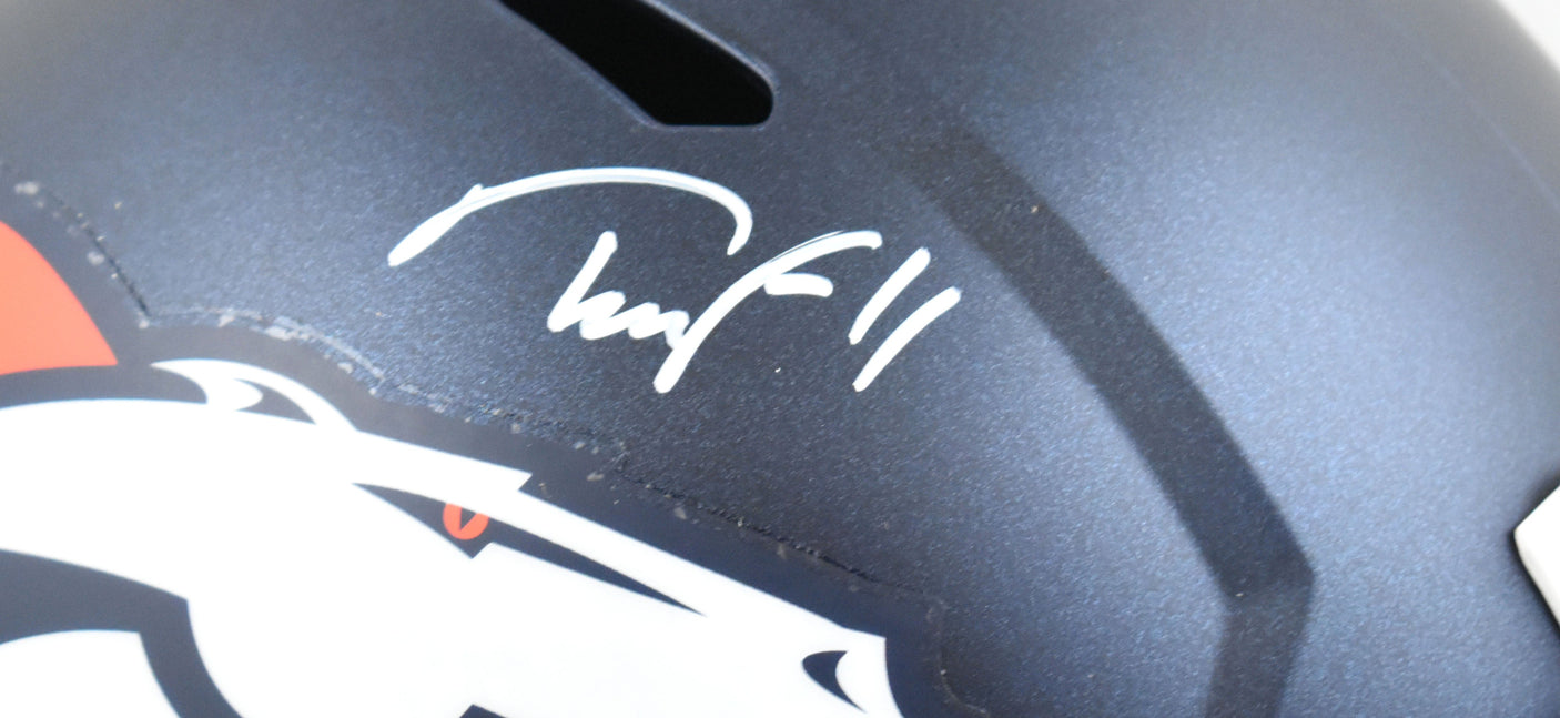 Troy Franklin Autographed Denver Broncos F/S Helmet - Beckett W Hologram *White