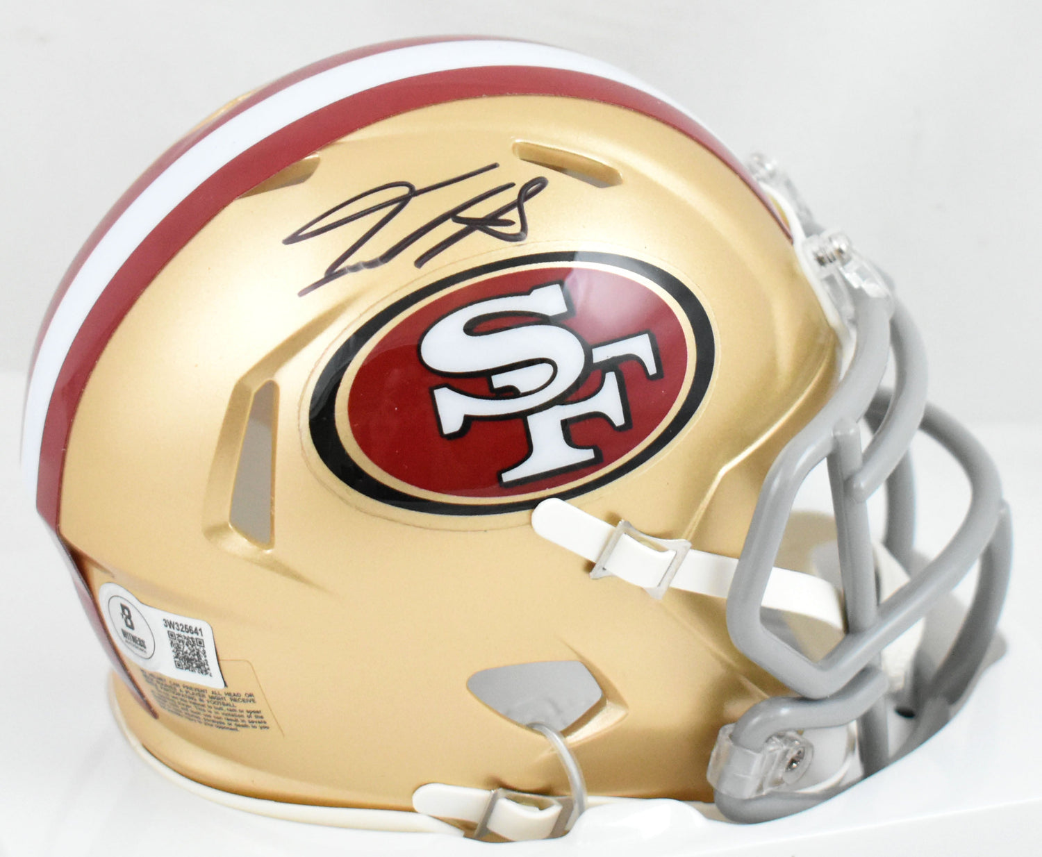 Isaac Guerendo Autographed 49ers Speed Mini Helmet- Beckett W Hologram *Black