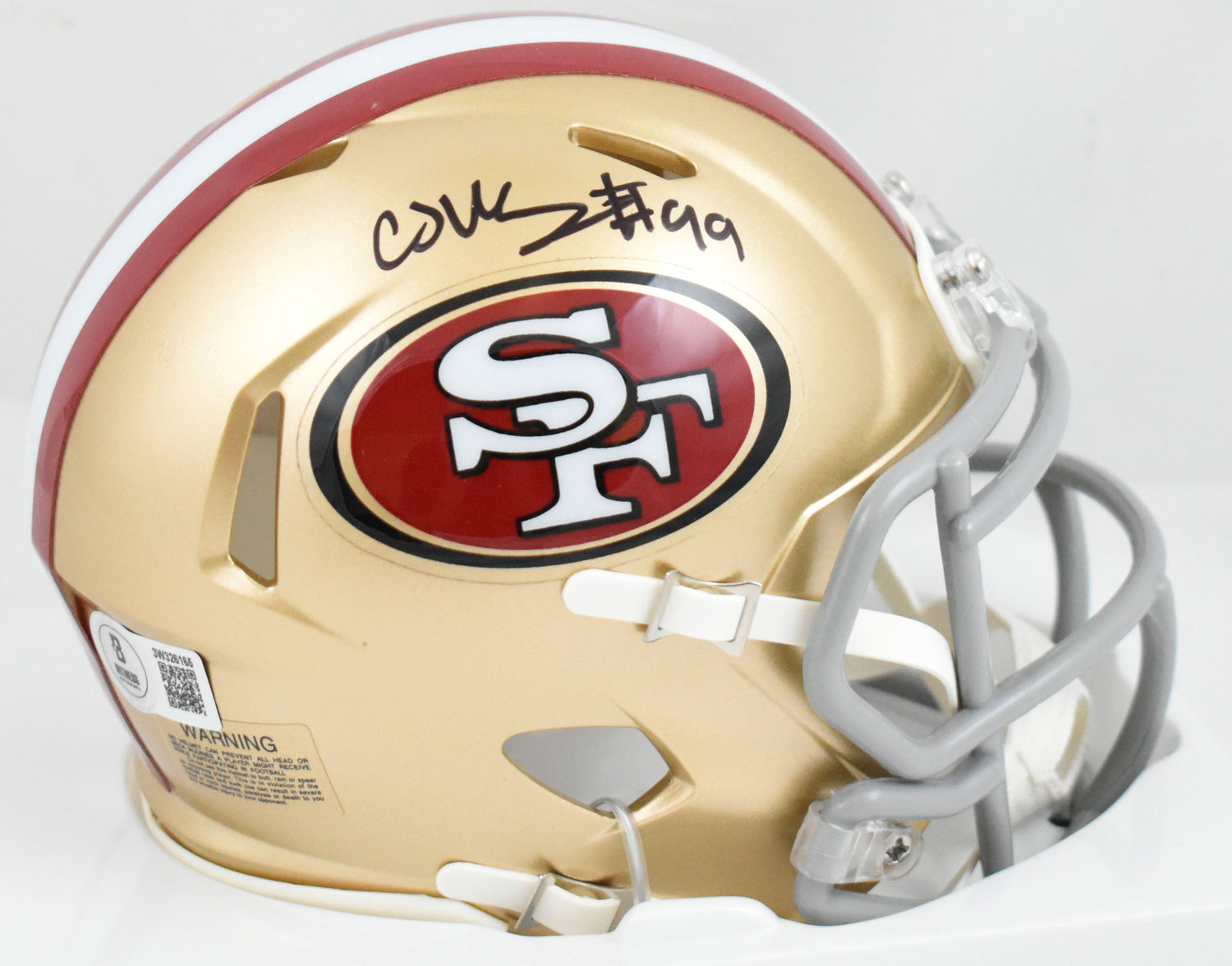 CJ West Autographed San Francisco 49ers Speed Mini Helmet- Beckett W Hologram