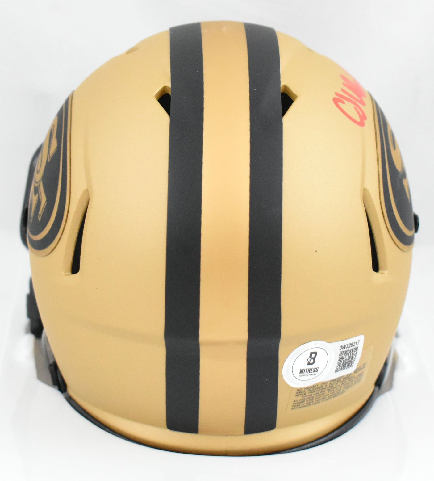 CJ West Autographed San Francisco 49ers Rave Speed Mini Helmet - Beckett W Holo