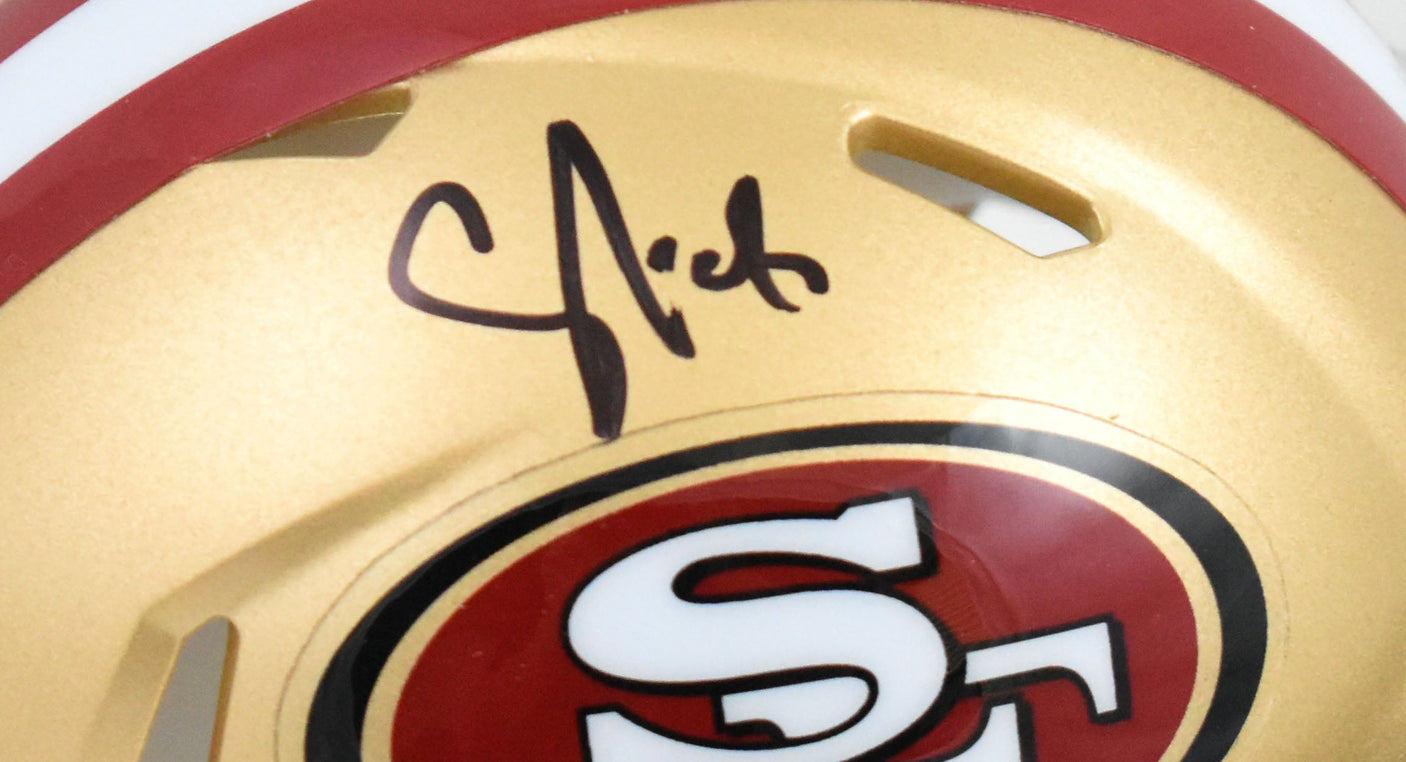 Upton Stout Autographed San Francisco 49ers Speed Mini Helmet - Beckett W Holo