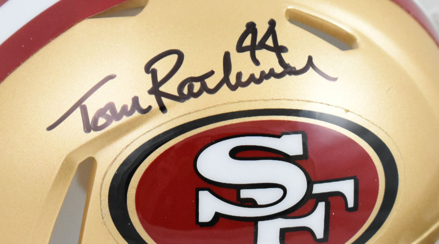 Tom Rathman Signed San Francisco 49ers Speed Mini Helmet - Beckett W Hologram