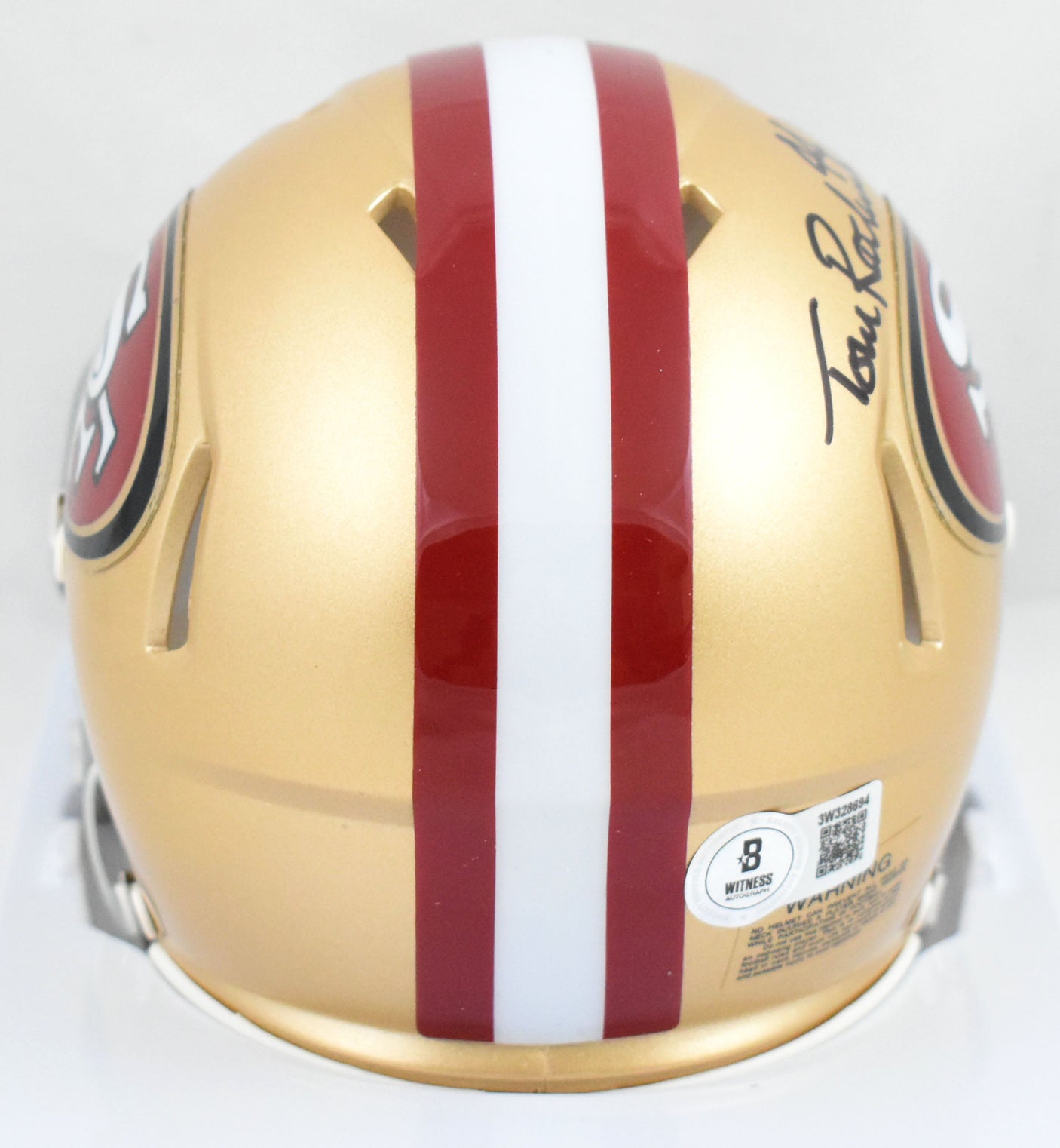 Tom Rathman Signed San Francisco 49ers Speed Mini Helmet - Beckett W Hologram