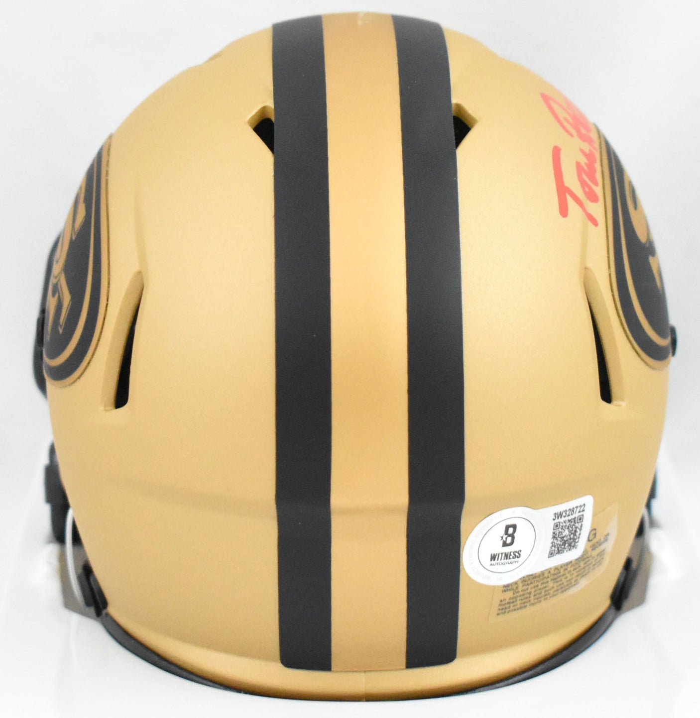 Tom Rathman Autographed 49ers Rave Speed Mini Helmet - Beckett W Hologram *Red