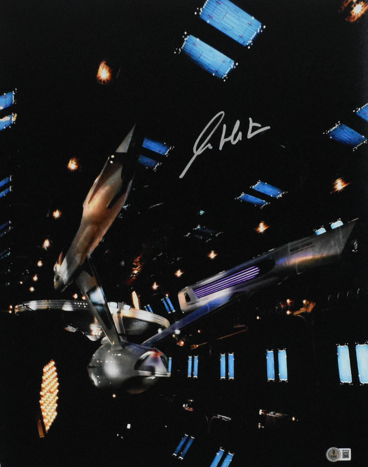 William Shatner Autographed Star Trek 16x20 NCC-1701 Photo - Beckett W Hologram