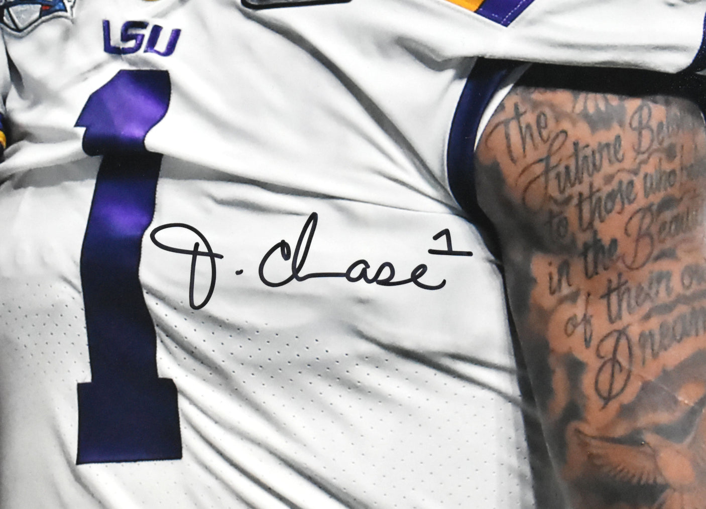 Justin Jefferson Ja'Marr Chase Autographed LSU 16x20 Photo - Beckett W Hologram