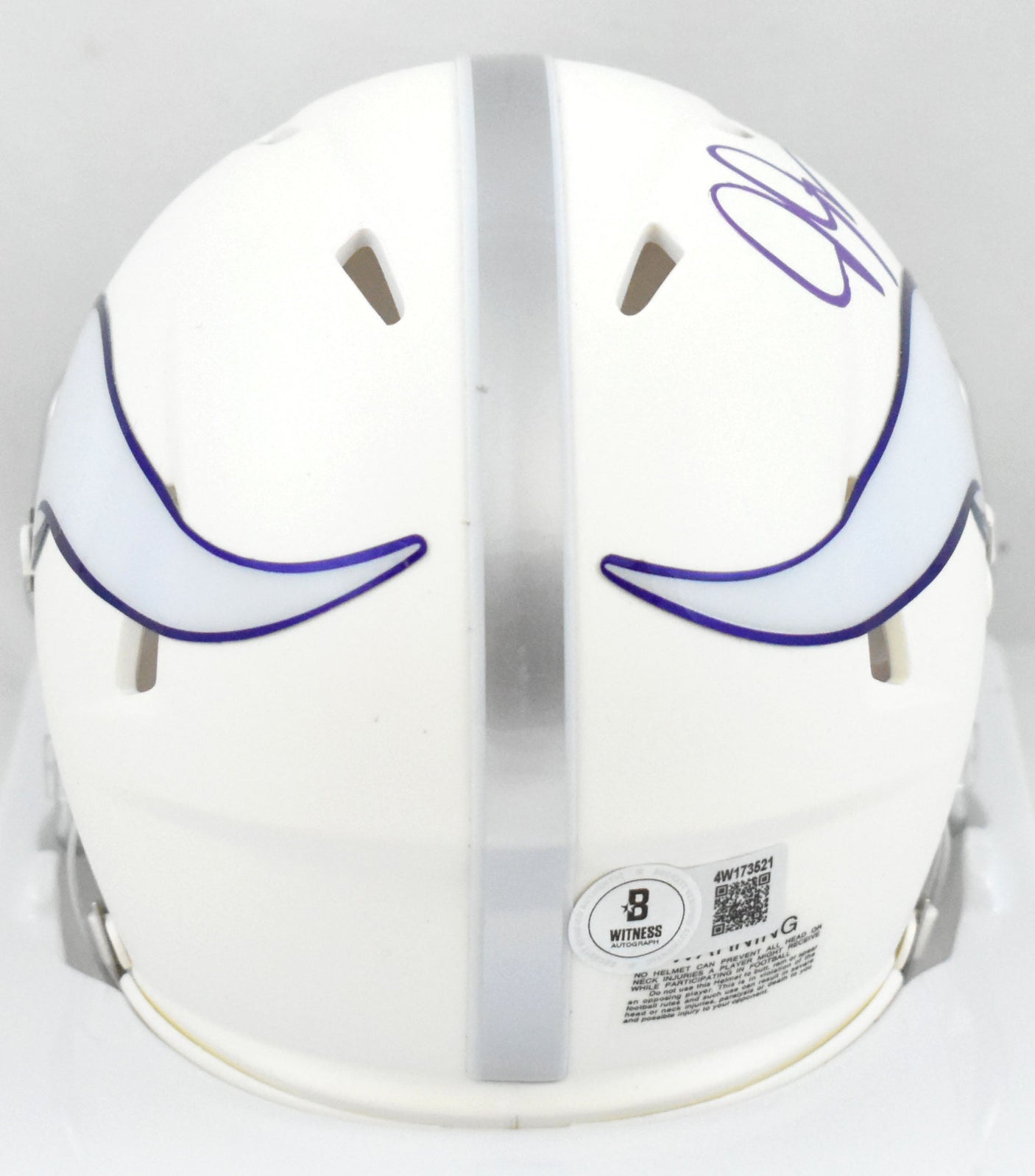 Justin Jefferson Autographed Vikings Alt 24 Speed Mini Helmet - Beckett W Holo