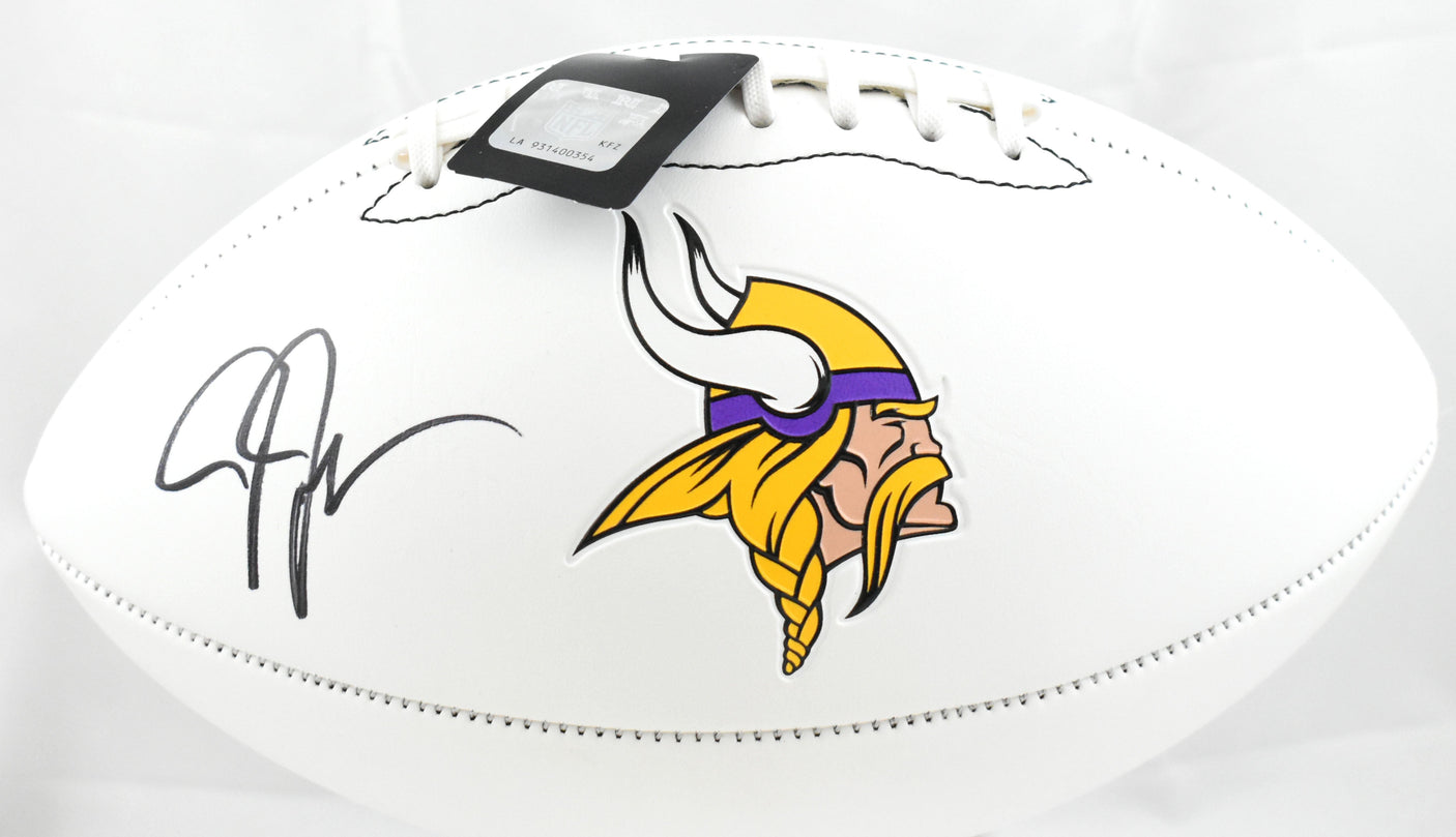 Justin Jefferson Autographed Minnesota Vikings Logo Football - Beckett W Holo