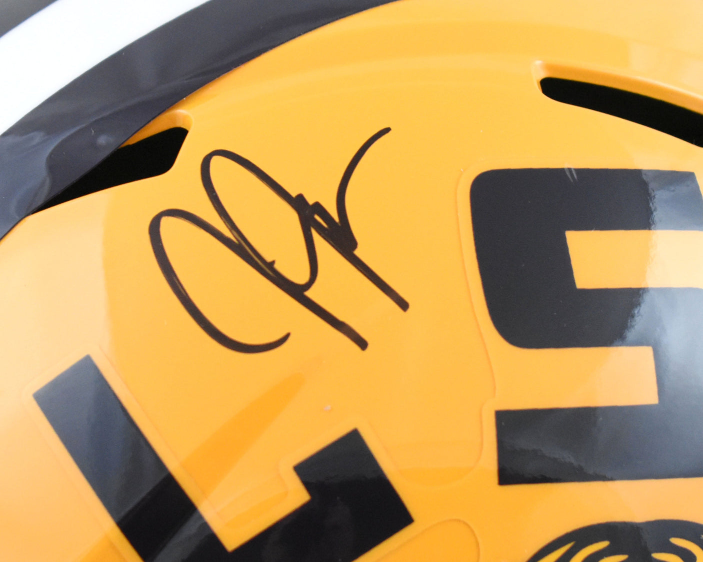 Justin Jefferson Autographed LSU Tigers F/S Speed Helmet - Beckett W Hologram