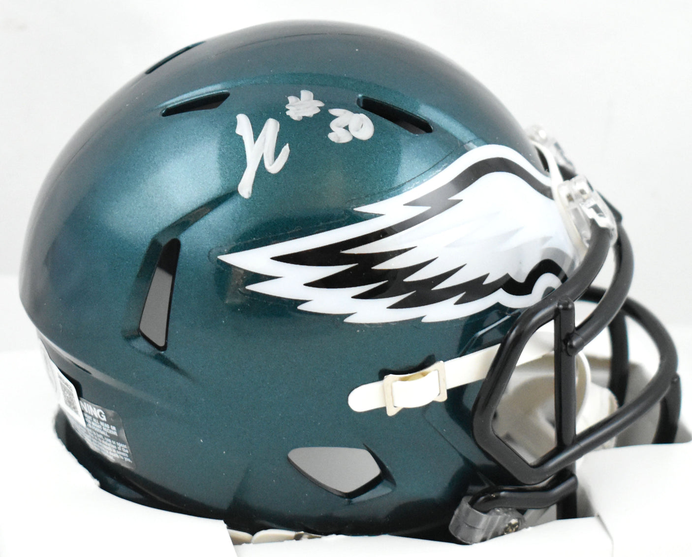 Jihaad Campbell Signed Philadelphia Eagles Speed Mini Helmet - Beckett W Holo