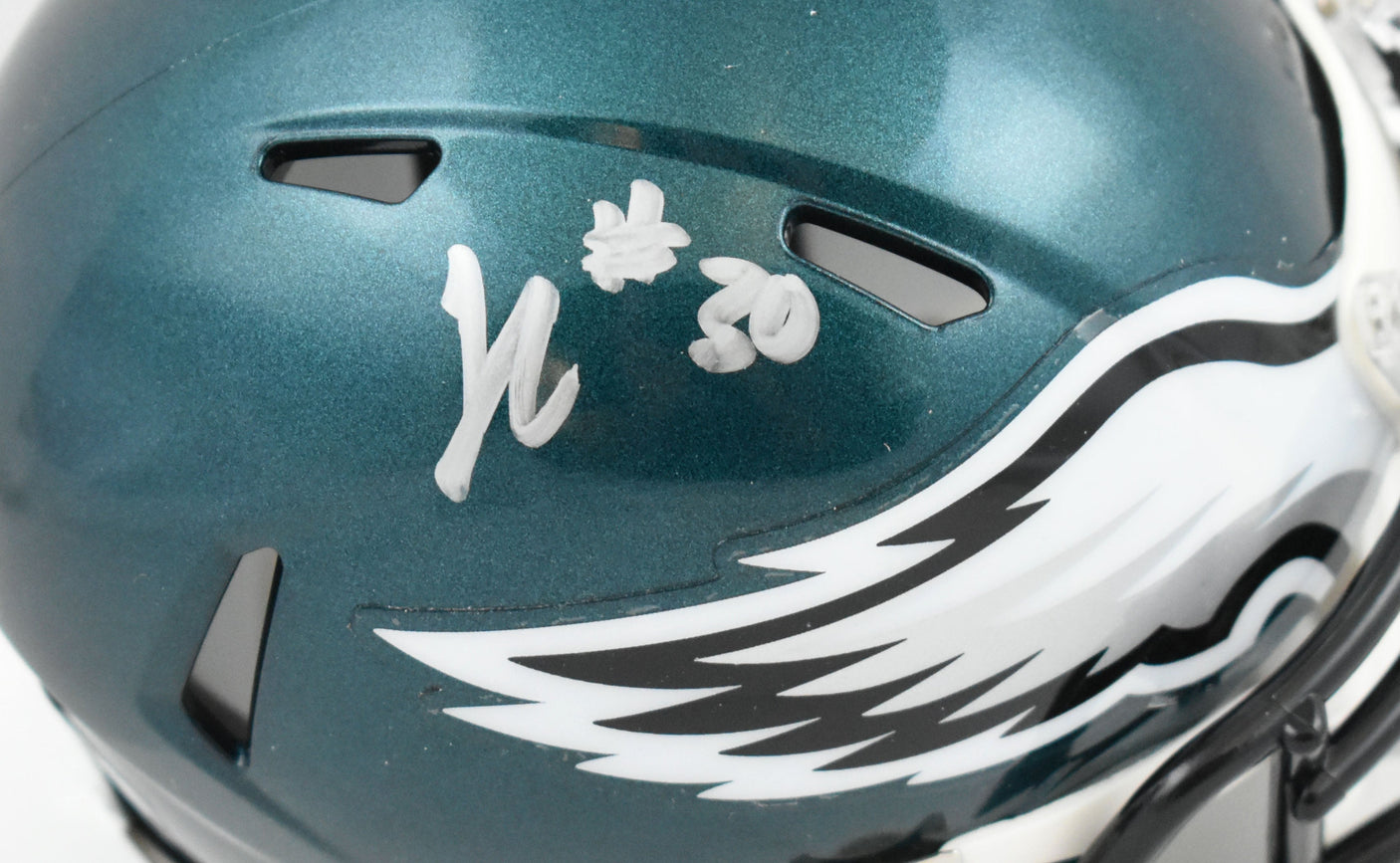 Jihaad Campbell Signed Philadelphia Eagles Speed Mini Helmet - Beckett W Holo