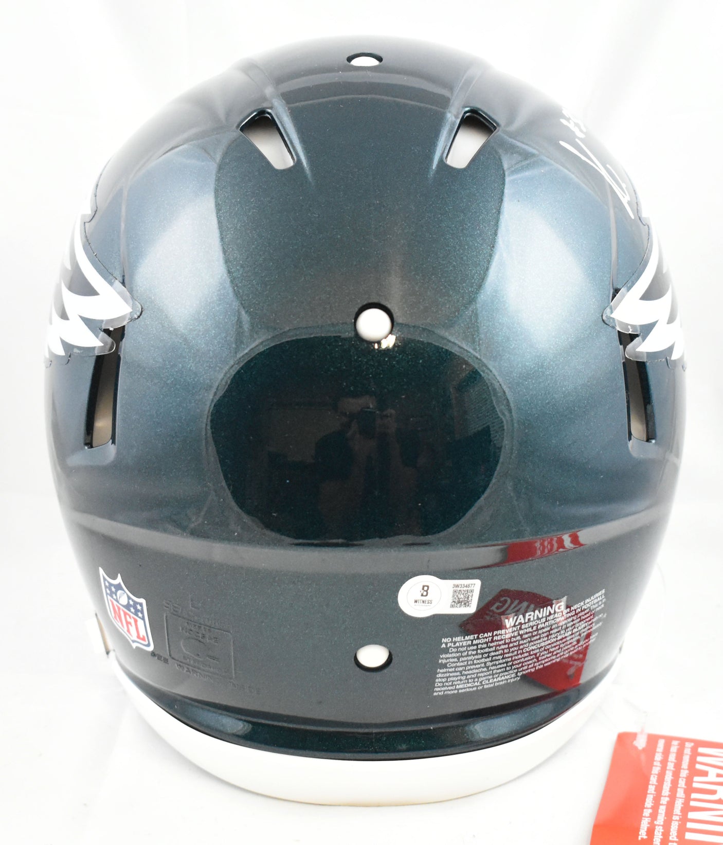 Jihaad Campbell Autographed Eagles F/S Speed Authentic Helmet- Beckett W Holo