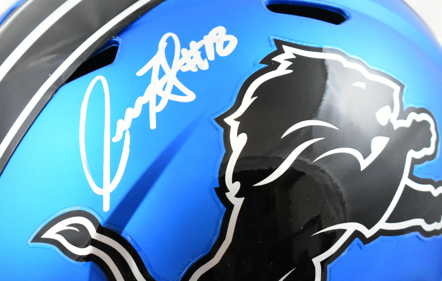 Isaac TeSlaa Autographed Detroit Lions F/S ALT 2024 Speed Helmet- Beckett W Holo