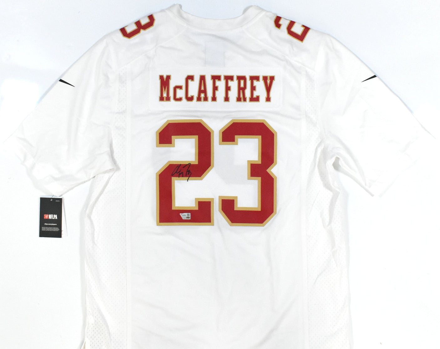 Christian McCaffrey Autographed 49ers Nike Tundra Game Jersey - Fanatics *Black