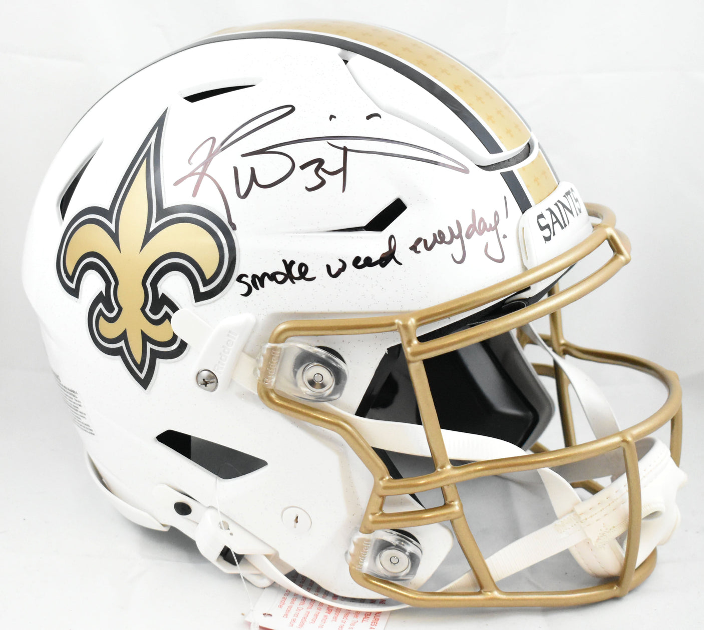 Ricky Williams Signed Saints F/S Alt 25 Speed Flex Helmet SWED - Beckett W Holo