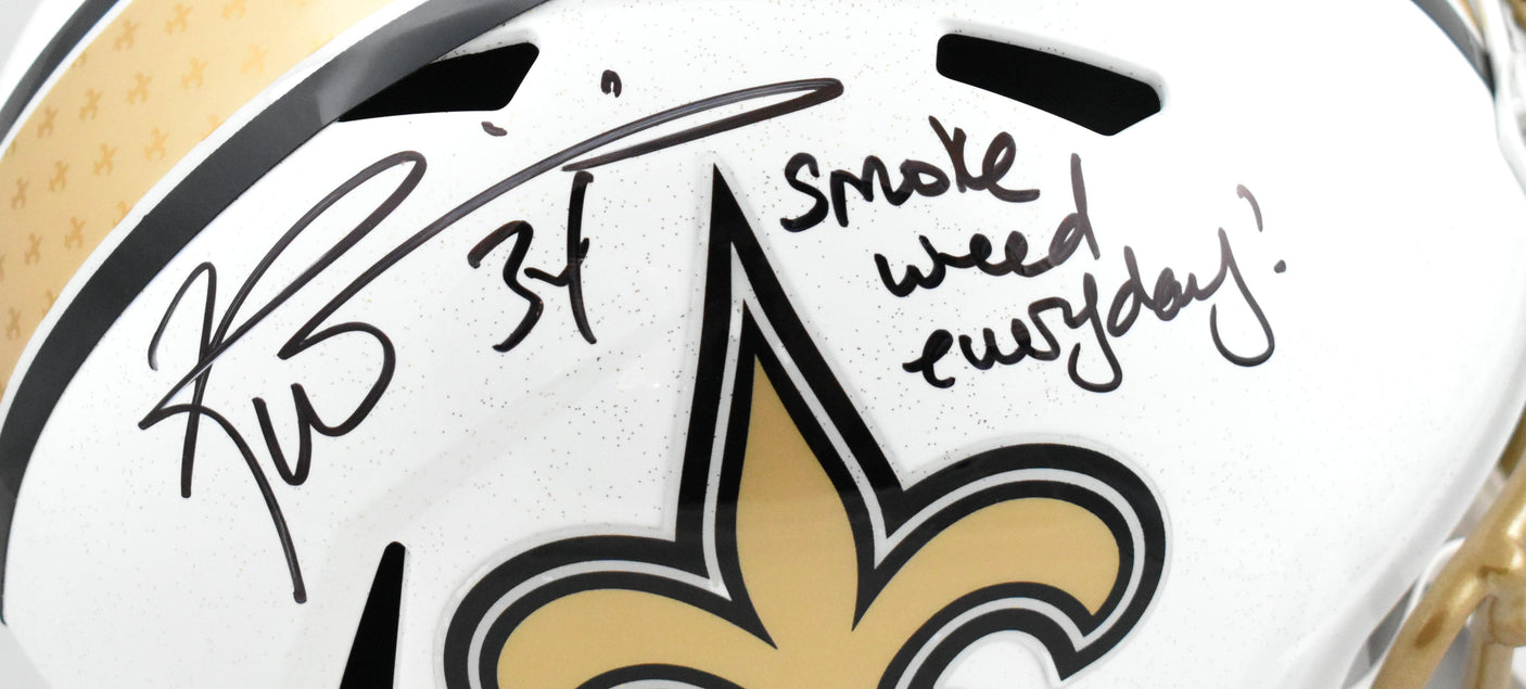 Ricky Williams Autographed Saints F/S Alt 25 Speed Helmet SWED - Beckett W Holo