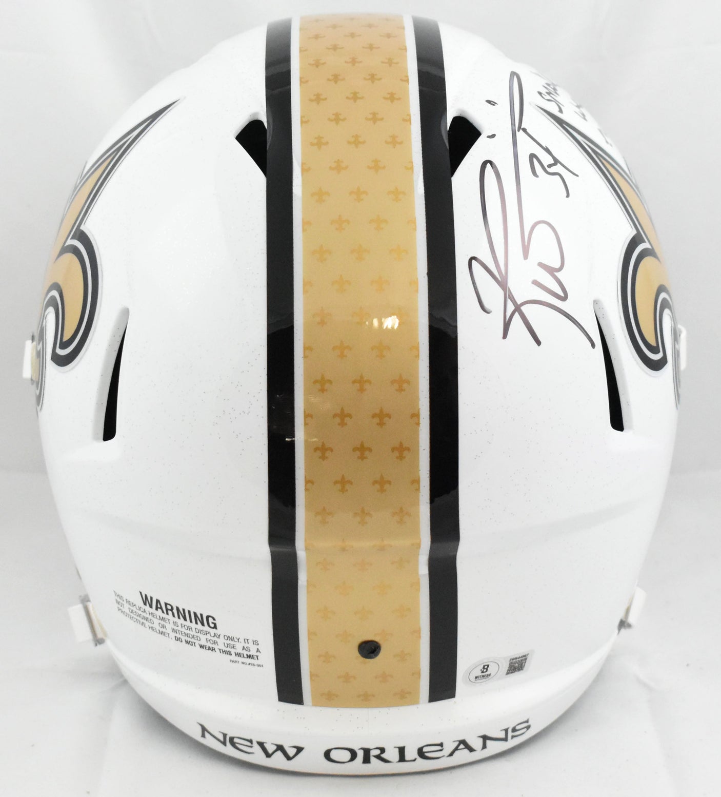 Ricky Williams Autographed Saints F/S Alt 25 Speed Helmet SWED - Beckett W Holo