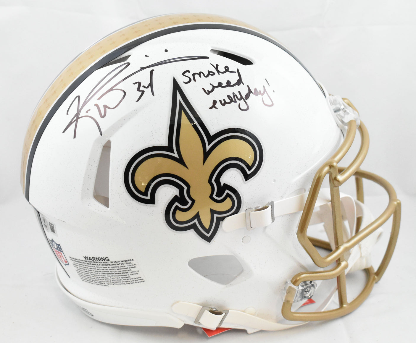 Ricky Williams Signed Saints F/S Alt 25 Speed Authentic Helmet - Beckett W Holo