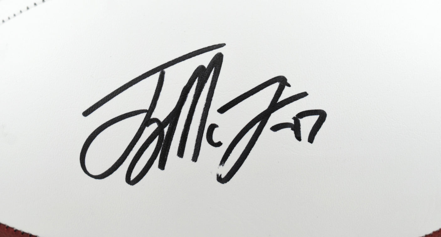 Terry McLaurin Autographed Washington Commanders Logo Football - Beckett W Holo