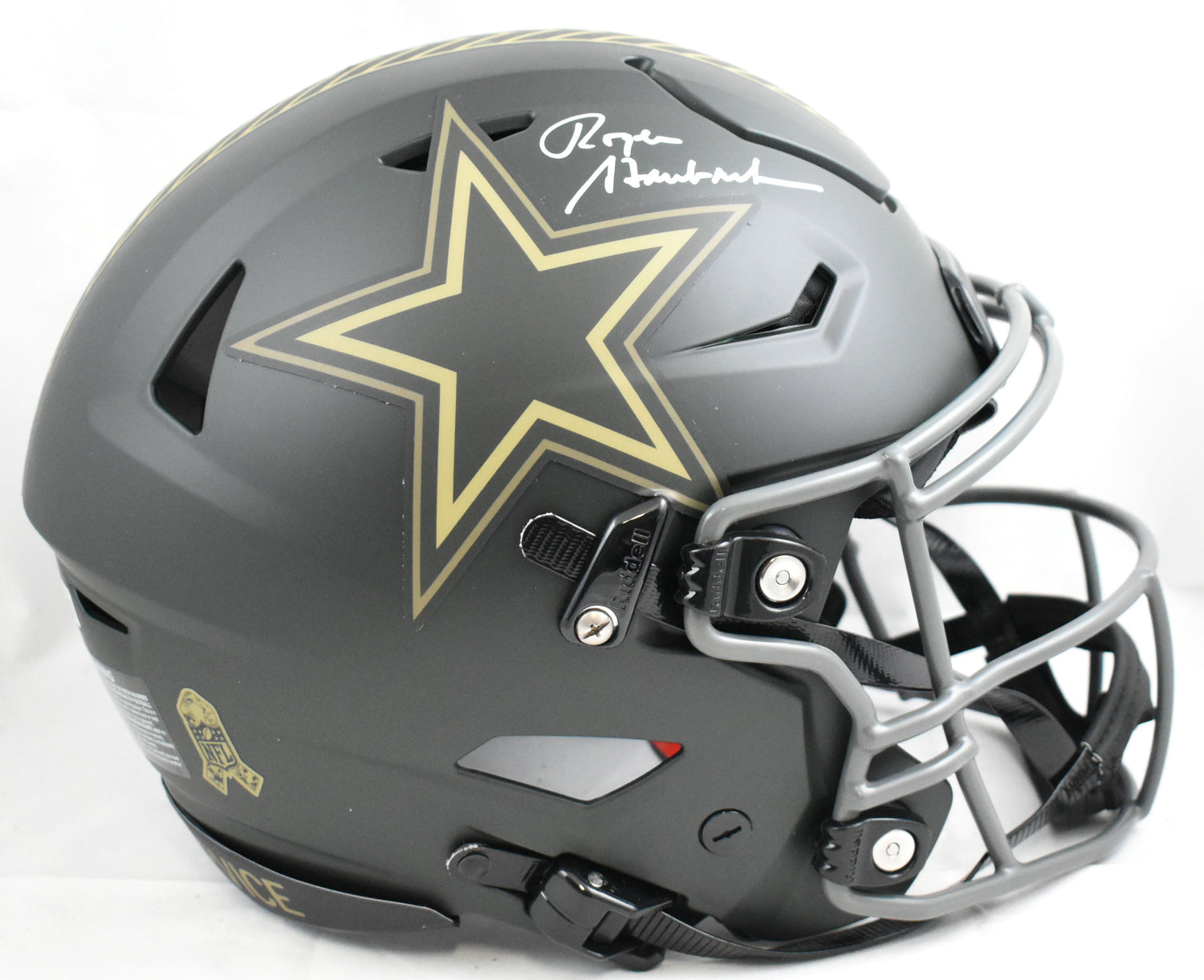 Roger Staubach Signed Cowboys F/S Salute 2025 Speed Flex Helmet - Beckett W Holo