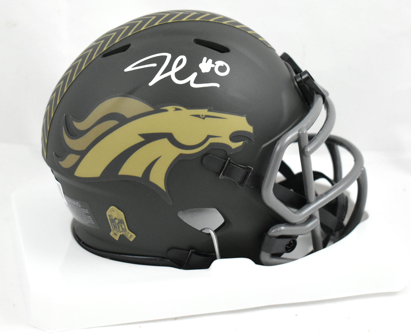 Jonathan Cooper Signed Denver Broncos Salute 2025 Speed Mini Helmet - Beckett W