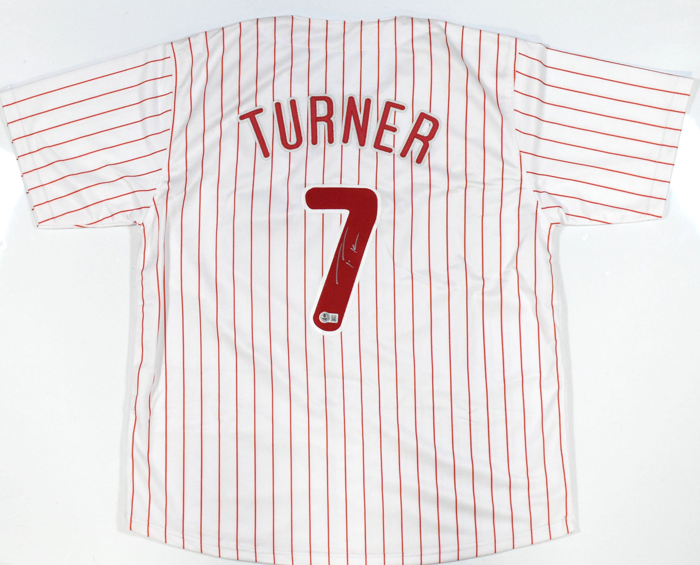 Trea Turner Autographed White Pro Style Jersey - Beckett W Hologram *Silver