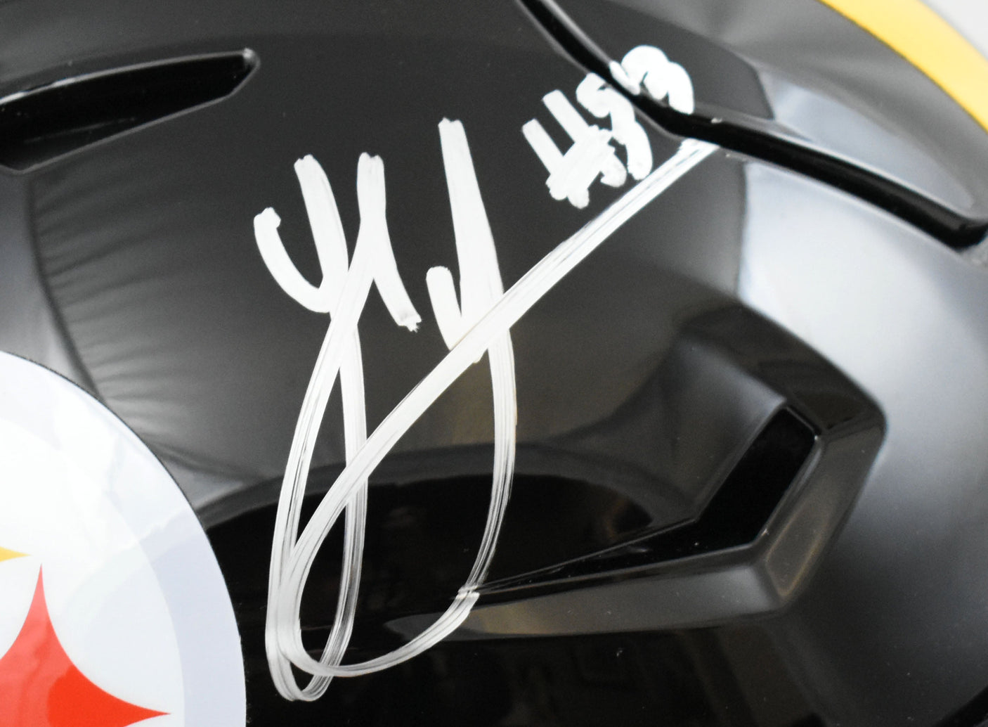 Jack Sawyer Autographed Steelers F/S SpeedFlex Helmet - Beckett W Holo *Silver