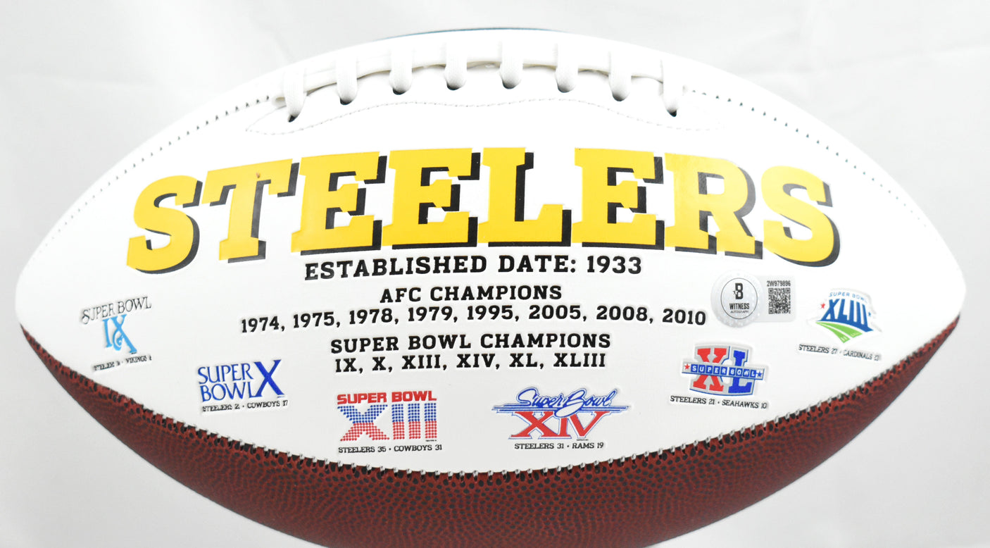 Jack Sawyer Autographed Pittsburgh Steelers Logo Football - Beckett W Hologram