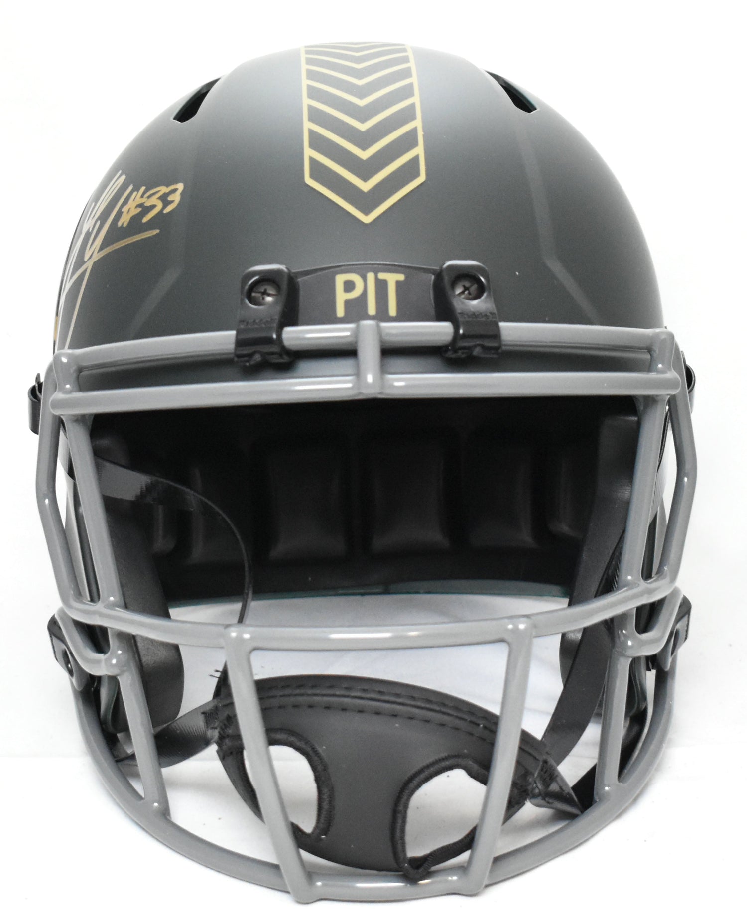 Jack Sawyer Autographed Steelers F/S Salute 2025 Speed Helmet-Beckett W Hologram