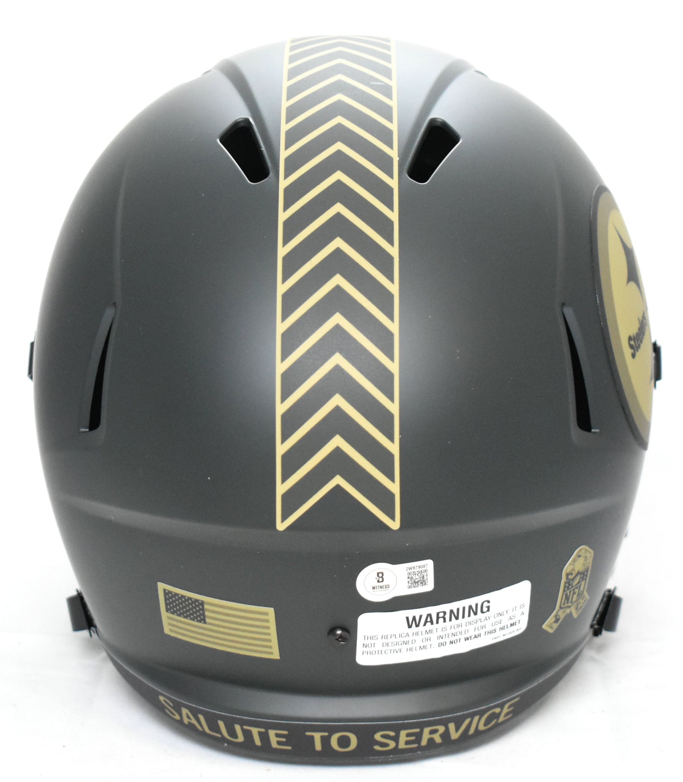 Jack Sawyer Autographed Steelers F/S Salute 2025 Speed Helmet-Beckett W Hologram