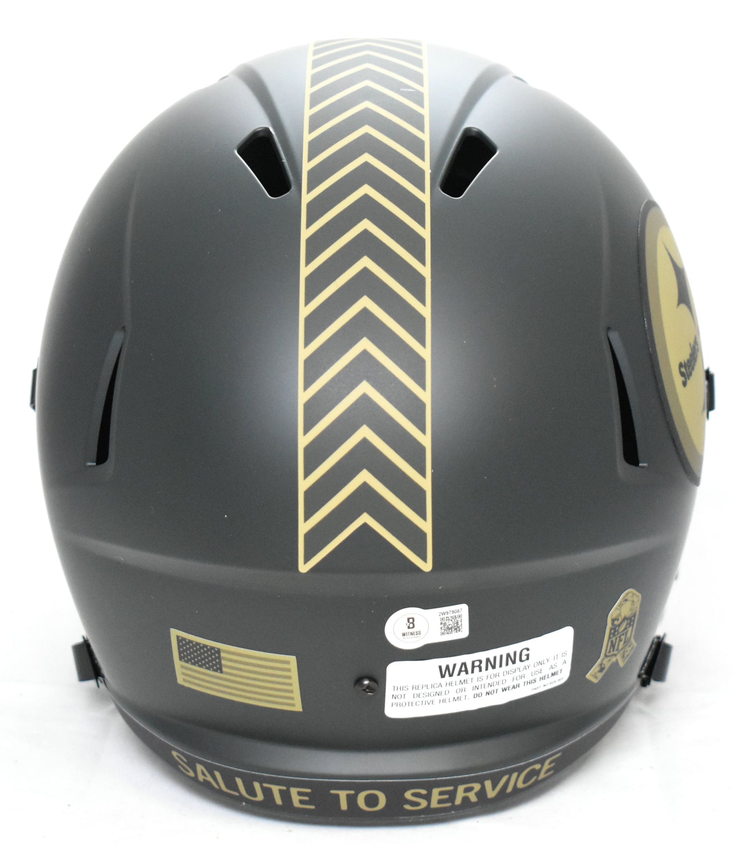 Jack Sawyer Autographed Steelers F/S Salute 2025 Speed Helmet-Beckett W Hologram