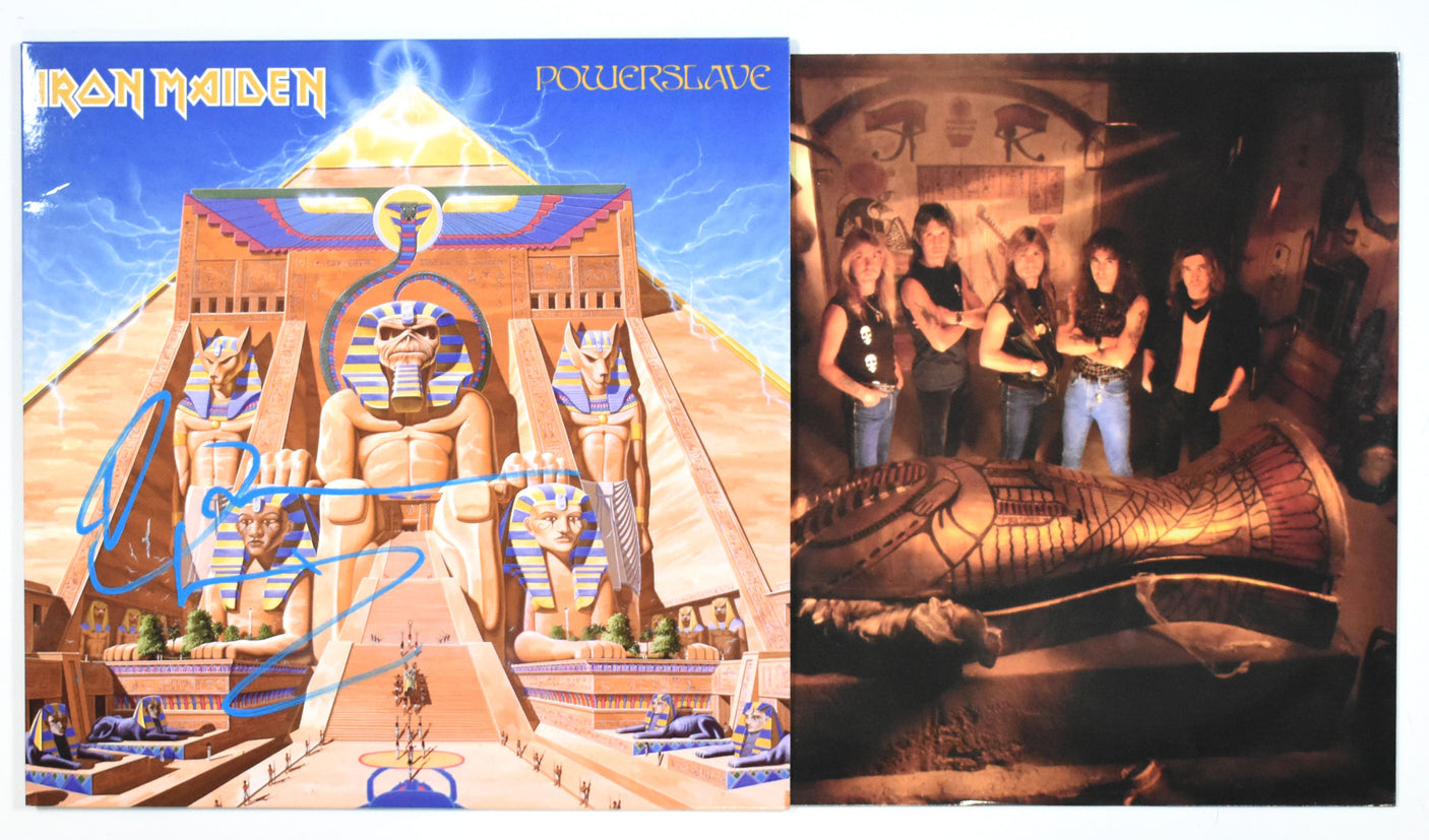 Bruce Dickinson Autographed Iron Maiden Powerslave Vinyl - Beckett W Hologram