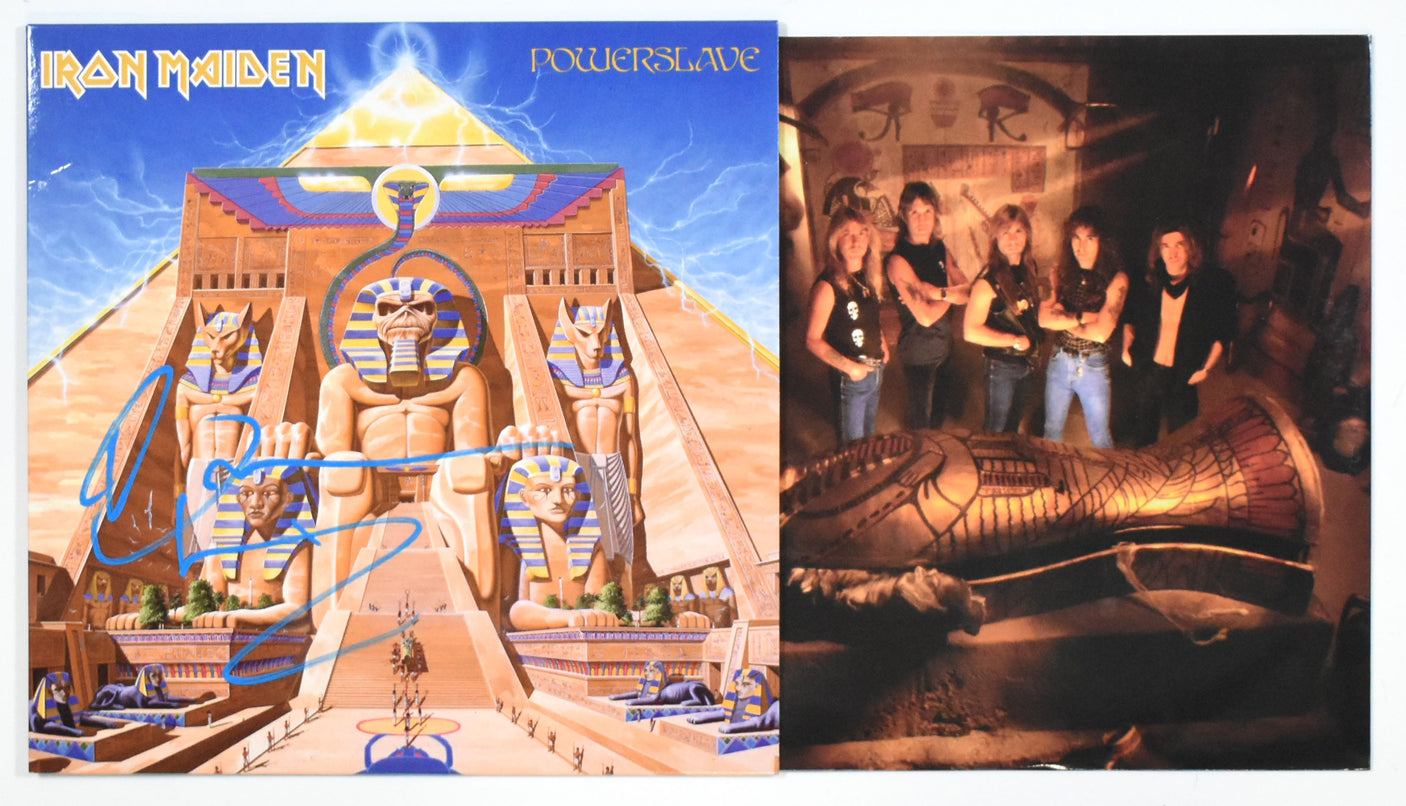 Bruce Dickinson Autographed Iron Maiden Powerslave Vinyl - Beckett W Hologram