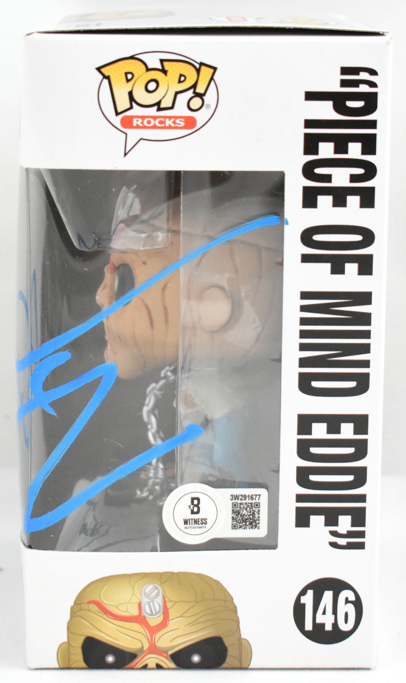 Bruce Dickinson Signed Iron Maiden Piece of Mind Eddie Funko Pop #146- Beckett W
